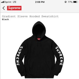 NWT Supreme Gradient Sleeve Hooded Sweatshirt